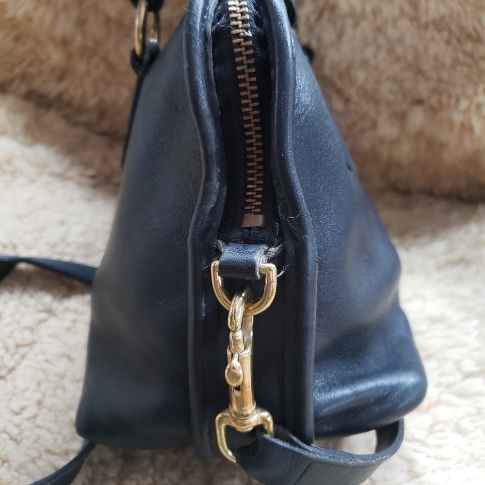 Vintage Coach, Glove Tanned Leather, Baxter Satchel, In Dark Navy - Picture 7 of 11